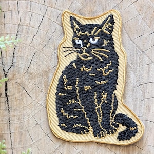 cat patch | iron on patch | outside cat patch | iron on kitty patch | kitty patch | kitten patch | iron on cat patch | embroidered cat patch