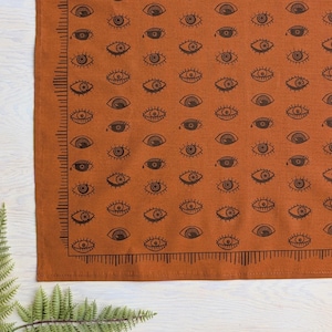 orange eyeball bandana eye orange scarf halloween blockprint folk