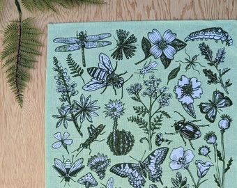 insect tea towel | bug tea towel | insect kitchen towel | bug kitchen towel | insect towel | bug towel | nature kitchen towel | nature towel