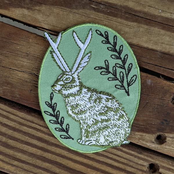 jackalope patch | jackalope embroidered patch | rabbit patch | jackalope gift | forest patch | nature patch | nature gift