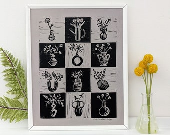 hand pulled block print | original block print | block print | handprinted blockprint | floral print | floral art print | floral art