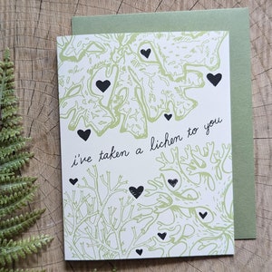 Tarjeta de liquen / Tarjeta de musgo / Arte de liquen / Tarjeta de felicitación de liquen / Tarjeta de felicitación / Tarjeta para cualquier momento / Tarjeta de amistad / Tarjeta de felicitación de musgo