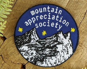 mountain patch | mountain appreciation society | nature patch | iron on patch | embroidered patch