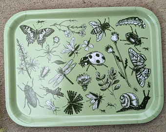 decorative tray | plant tray | floral tray | floral platter | flower platter | insect tray | insect gift | insect platter | bug tray