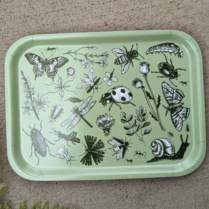 decorative tray plant tray floral tray floral platter flower platter insect tray insect gift insect platter bug tray image 1