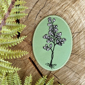 fern patch | maidenhair fern patch | fern accessory | iron on fern patch | embroidered fern | iron on fern