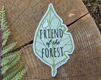 leaf sticker | forest sticker | leaf vinyl sticker | friend of the forest | forest vinyl sticker | friend of the forest sticker