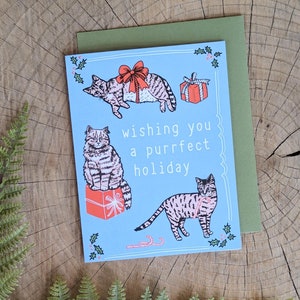 pour les Fêtes chat | de Noël chat | carte de chaton | pour les fêtes de fin d'année | de voeux chat | carte de voeux de chaton | | Vacances de chat