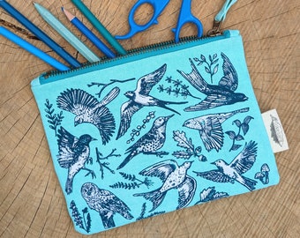 zipper pouch | zipper bag | pencil bag | pencil pouch | bird bag | bird zipper pouch | bird pouch | bird purse | bird pencil case