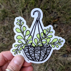 plant sticker succulent sticker houseplant sticker hanging plant sticker hanging plant plant art cactus sticker image 1