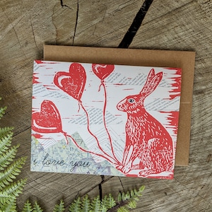 Karte Hase | Ich liebe dich Karte | jederzeit Karte | Liebe Karte | Valentinstag Karte | lieben Grußkarte