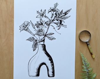 floral art print | poison plant | plant art | flower art | art print | nature print | poisonous flower | floral still life