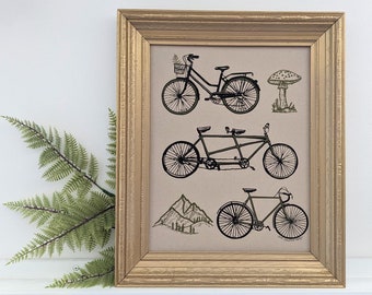 bike art print | bicycle art print | bike art | bicycle art | art print | nature art print | nature print | bike drawing | bicycle drawing