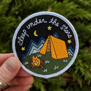camping patch iron on patch tent patch iron on camping patch outdoors patch nature patch camp patch image 1