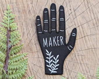 Hand Maker Patch: Black & White Iron-On applique stocking stuffer