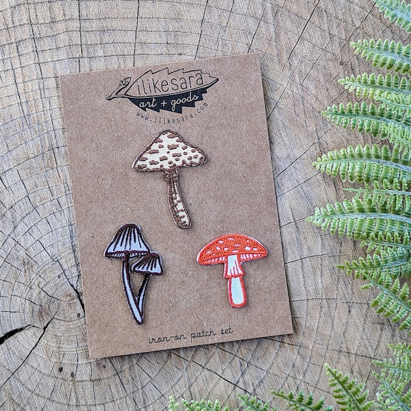 mushroom patch | shroom patch | mushroom accessory | mushroom iron on patch | embroidered mushroom | iron on patch | nature patch