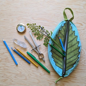 zipper pouch | leaf pencil bag | pencil pouch | leaf bag | leaf gift | leaf zipper pouch | nature zipper pouch | woodland zipper pouch