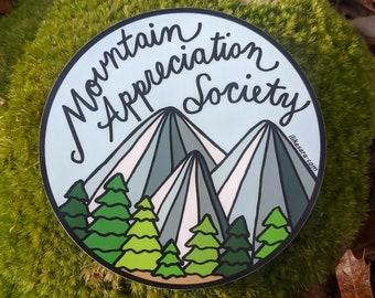 Pegatina de Mountain Appreciation Society / pegatina de montaña / pegatina de naturaleza / pegatina al aire libre