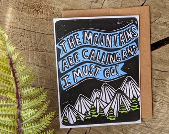 mountain card | greeting card | anytime card | all occasion card | mountains are calling