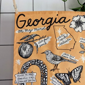 georgia tea towel georgia kitchen towel georgia towel georgia gift georgia decor georgia art image 6