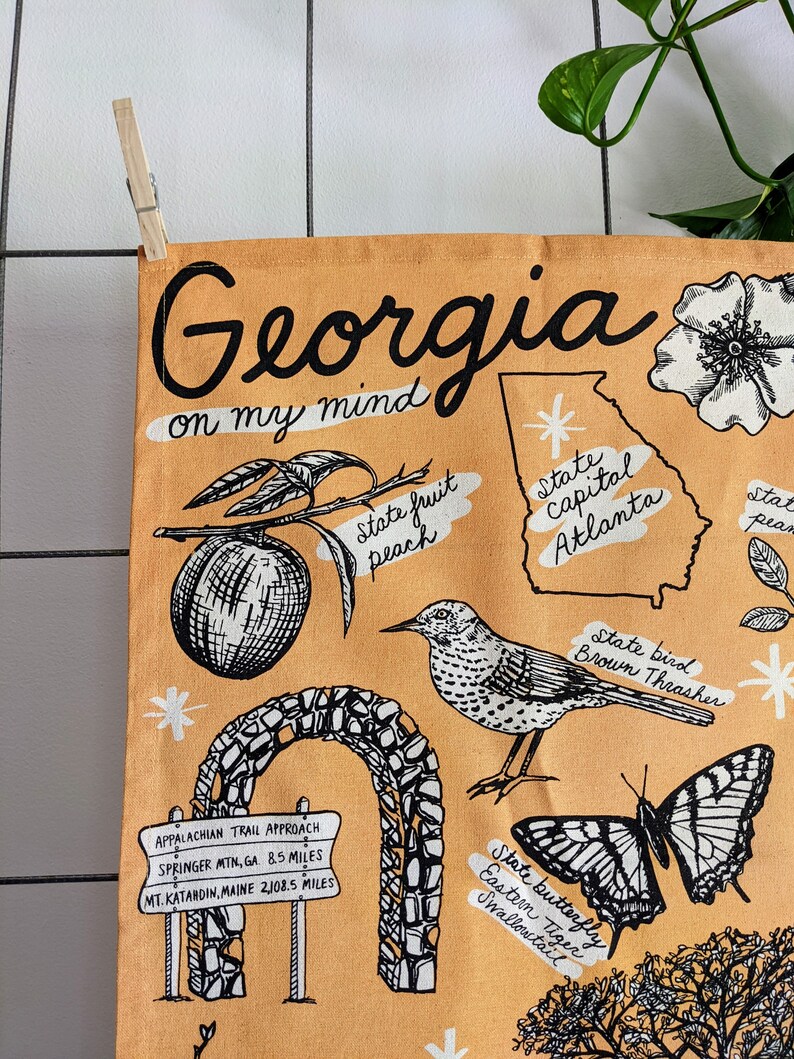 georgia tea towel georgia kitchen towel georgia towel georgia gift georgia decor georgia art image 6