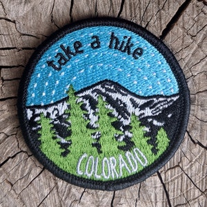 take a hike patch | colorado patch | mountain patch | 14er patch | hiking patch | embroidered patch