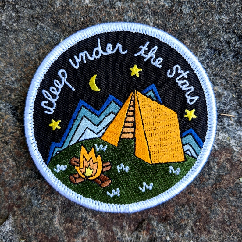 camping patch iron on patch tent patch iron on camping patch outdoors patch nature patch camp patch image 2