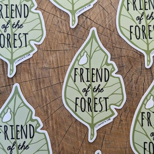 leaf sticker forest sticker leaf vinyl sticker friend of the forest forest vinyl sticker friend of the forest sticker image 2