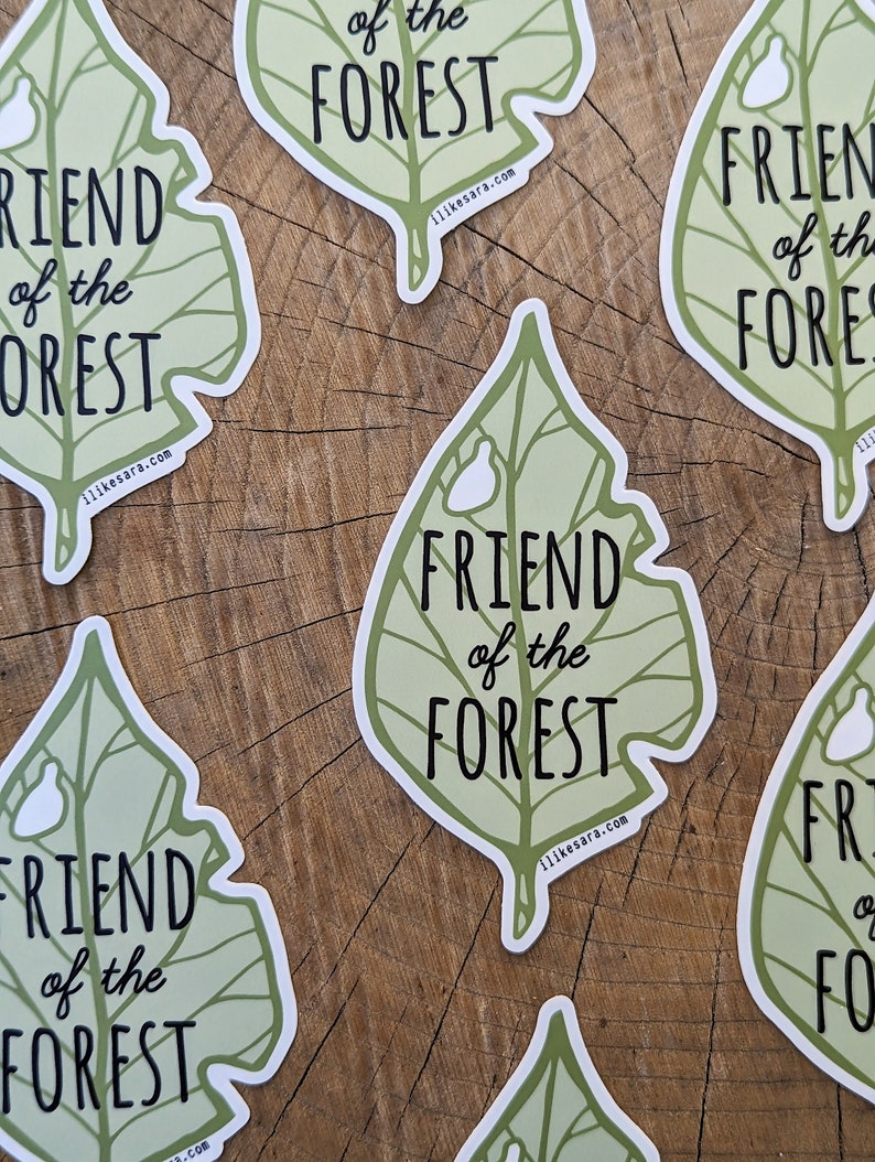 leaf sticker forest sticker leaf vinyl sticker friend of the forest forest vinyl sticker friend of the forest sticker image 2