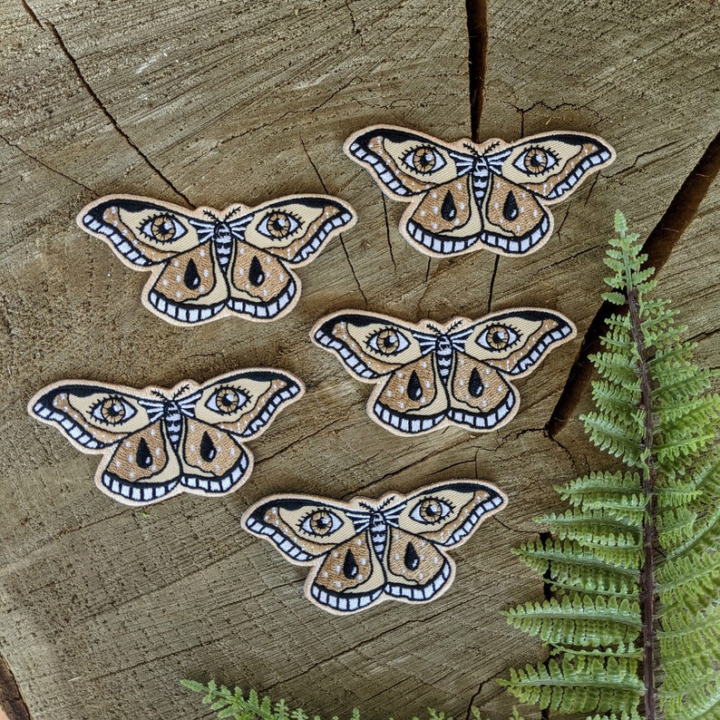 moth patch moth gift insect patch bug patch forest patch woodland patch embroidered patch nature patch image 3