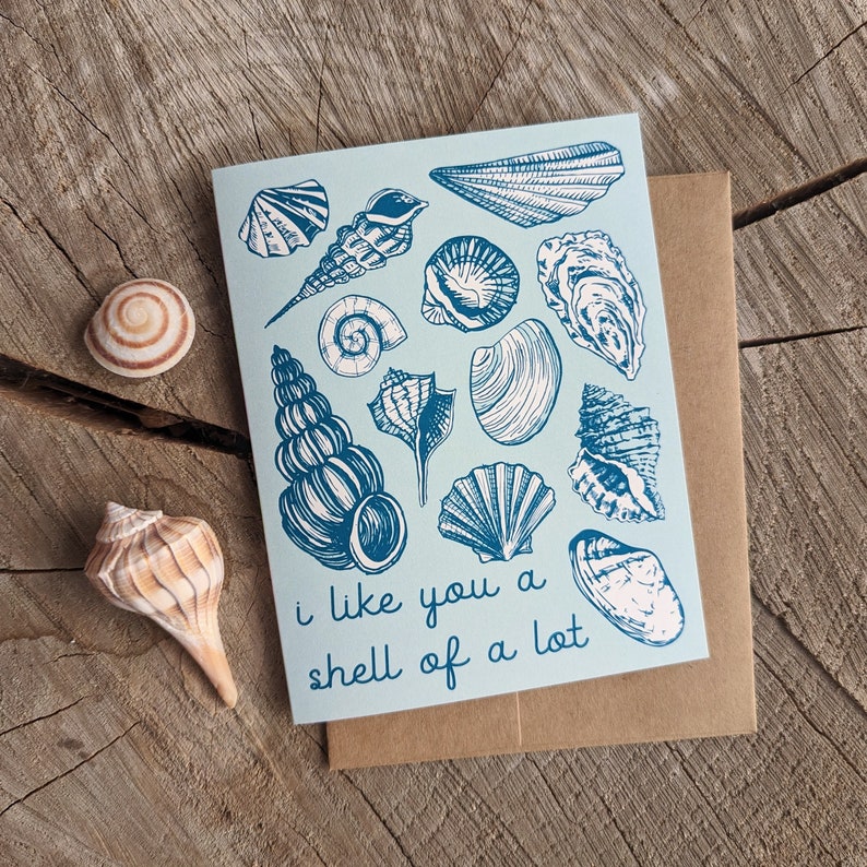 anytime card greeting card thinking of you card i like you card shell card beach card ocean card image 1