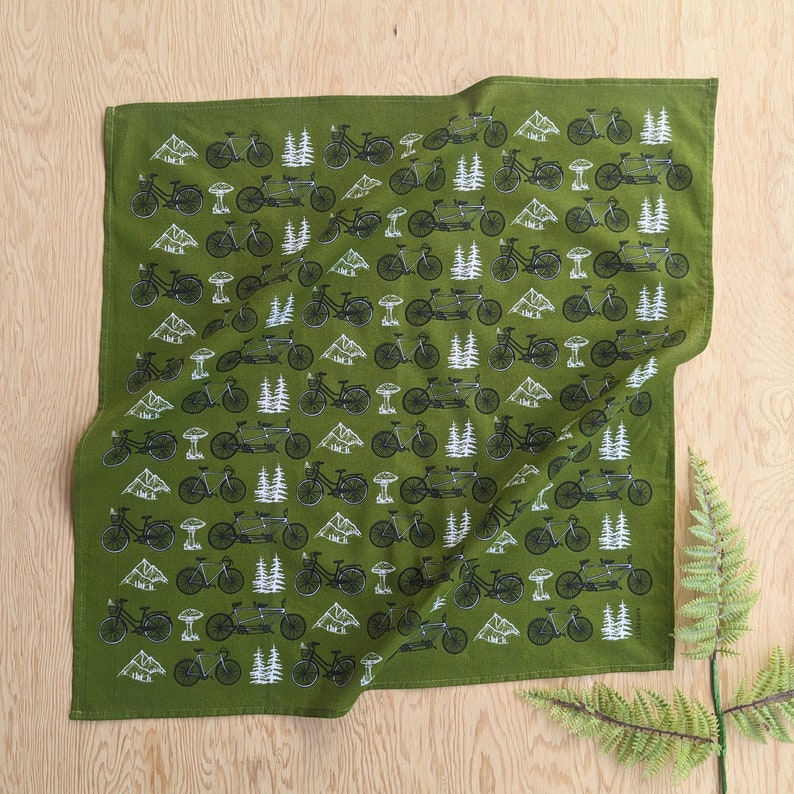 bandana bike bandana green bandana bicycle bandana bike scarf bicycle scarf green bike scarf green bike bandana bicycle art image 2