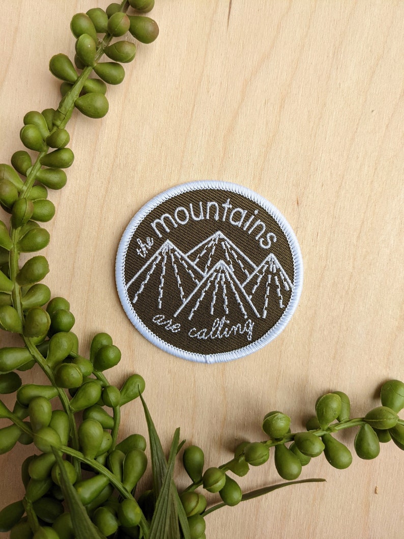 mountains patch iron on patch nature patch mountains are calling patch outdoors patch mountain patch stocking stuffer nature image 1