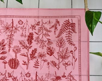 bandana | forest bandana | woodland bandana | plant bandana | pink bandana | botanical bandana | floral bandana | flower bandana