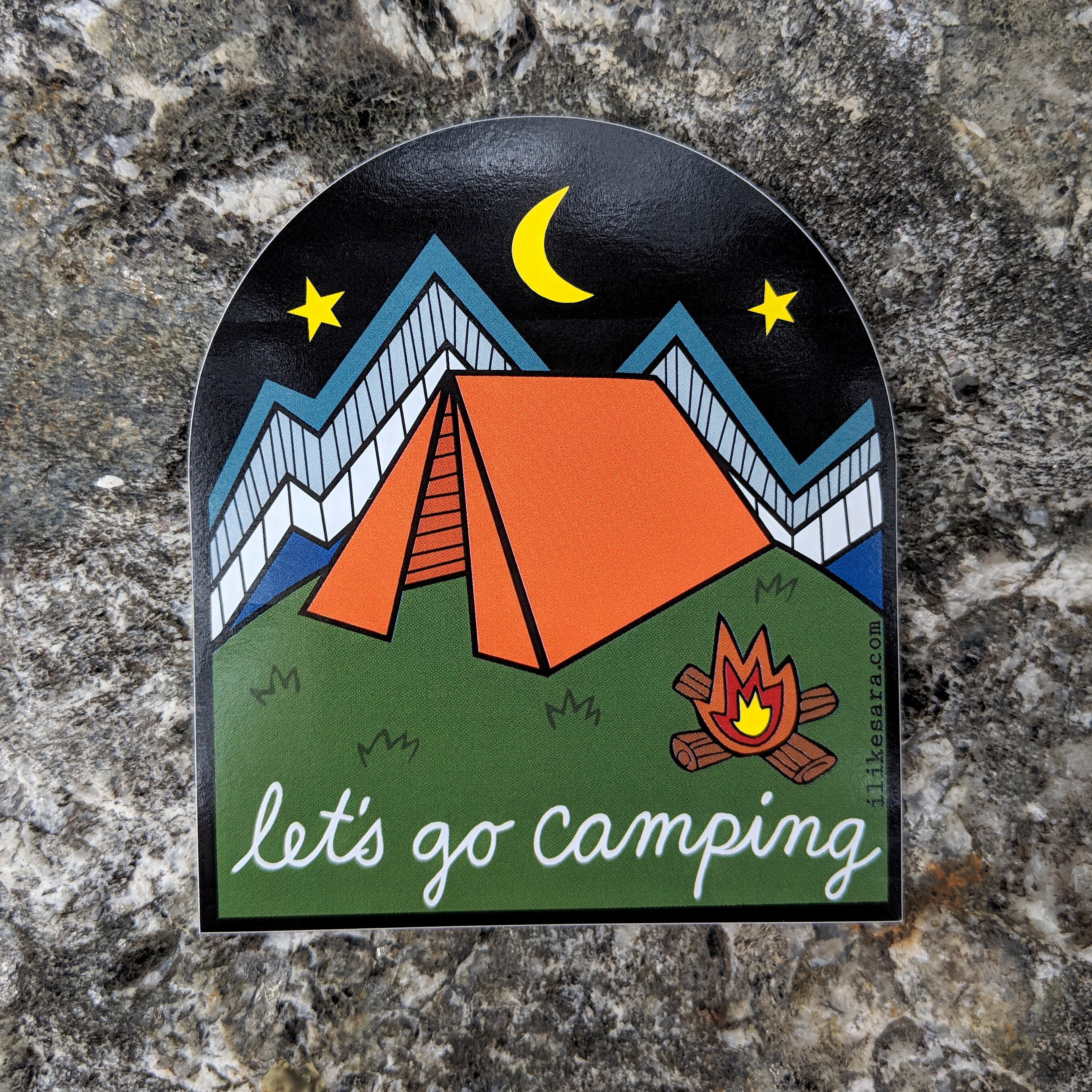 Camping Tent Sticker: Waterproof Outdoors Art UV resistant vinyl 