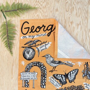 georgia tea towel georgia kitchen towel georgia towel georgia gift georgia decor georgia art image 2