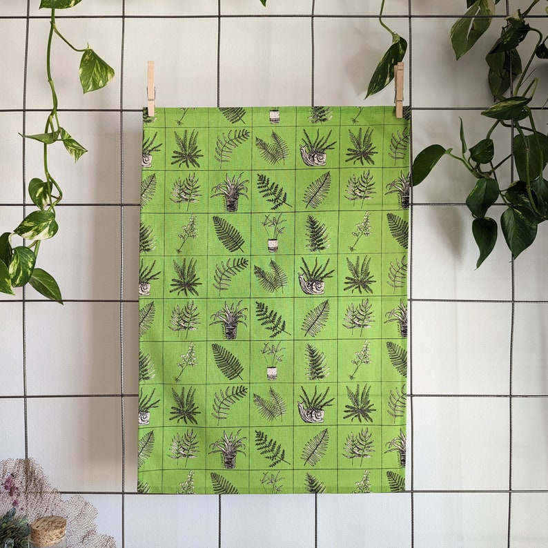 fern kitchen towel fern tea towel plant kitchen towel plant tea towel fern decor fern gift plant decor plant gift image 7