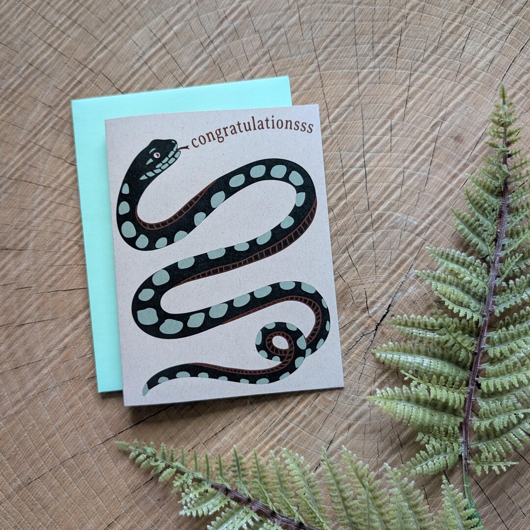 Congratulations Lizard Congratulations Snake Greeting Card : Serpent Congrats New Baby ...