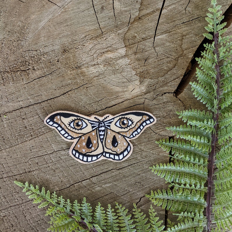 moth patch moth gift insect patch bug patch forest patch woodland patch embroidered patch nature patch image 2