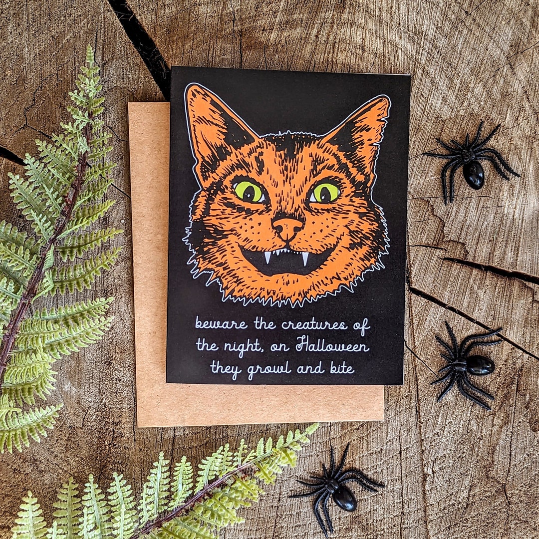 Halloween Card Halloween Halloween Cat Cat Card Halloween Cat Card
