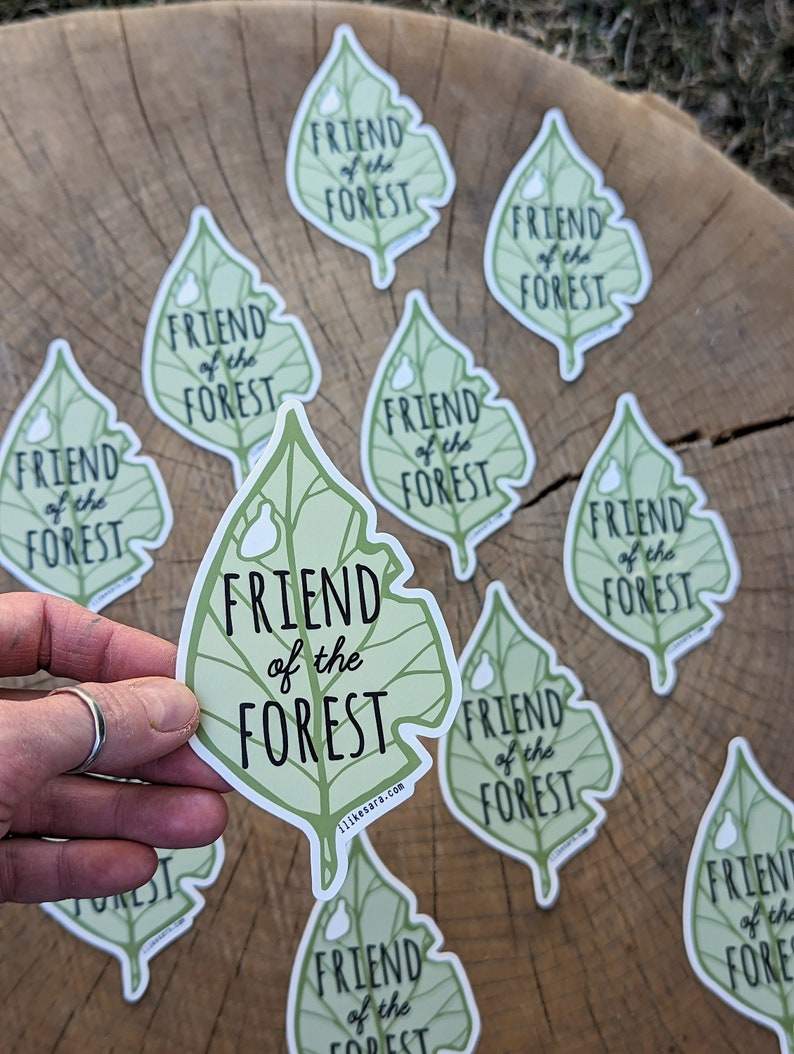 leaf sticker forest sticker leaf vinyl sticker friend of the forest forest vinyl sticker friend of the forest sticker image 3