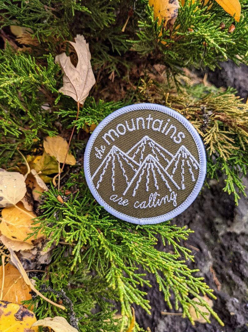 mountains patch iron on patch nature patch mountains are calling patch outdoors patch mountain patch stocking stuffer nature image 3