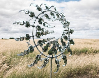 Zauberhaftes Windrad | Kinetische Windmühle | Stahl Garten Dekoration | Kinetik | Einzigartiges Gartenzubehör