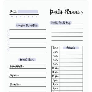 Aesthetic Daily Planner PDF | Minimalist Productivity Template | Daily Agenda & Task Tracker | Digital Download