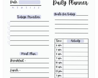 Aesthetic Daily Planner PDF | Minimalist Productivity Template | Daily Agenda & Task Tracker | Digital Download
