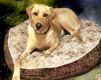 CUSTOM PET PORTRAIT  Dog Oil Portrait from Photo on Canvas - Custom Pet Portrait - Dog Portraits - Labrador Portrait