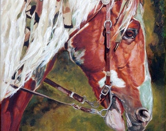 CUSTOM HORSE PORTRAIT - Horse Painting  from Photo on Canvas - Personalized Pet Portrait - Equine Portrait - Custom Painting