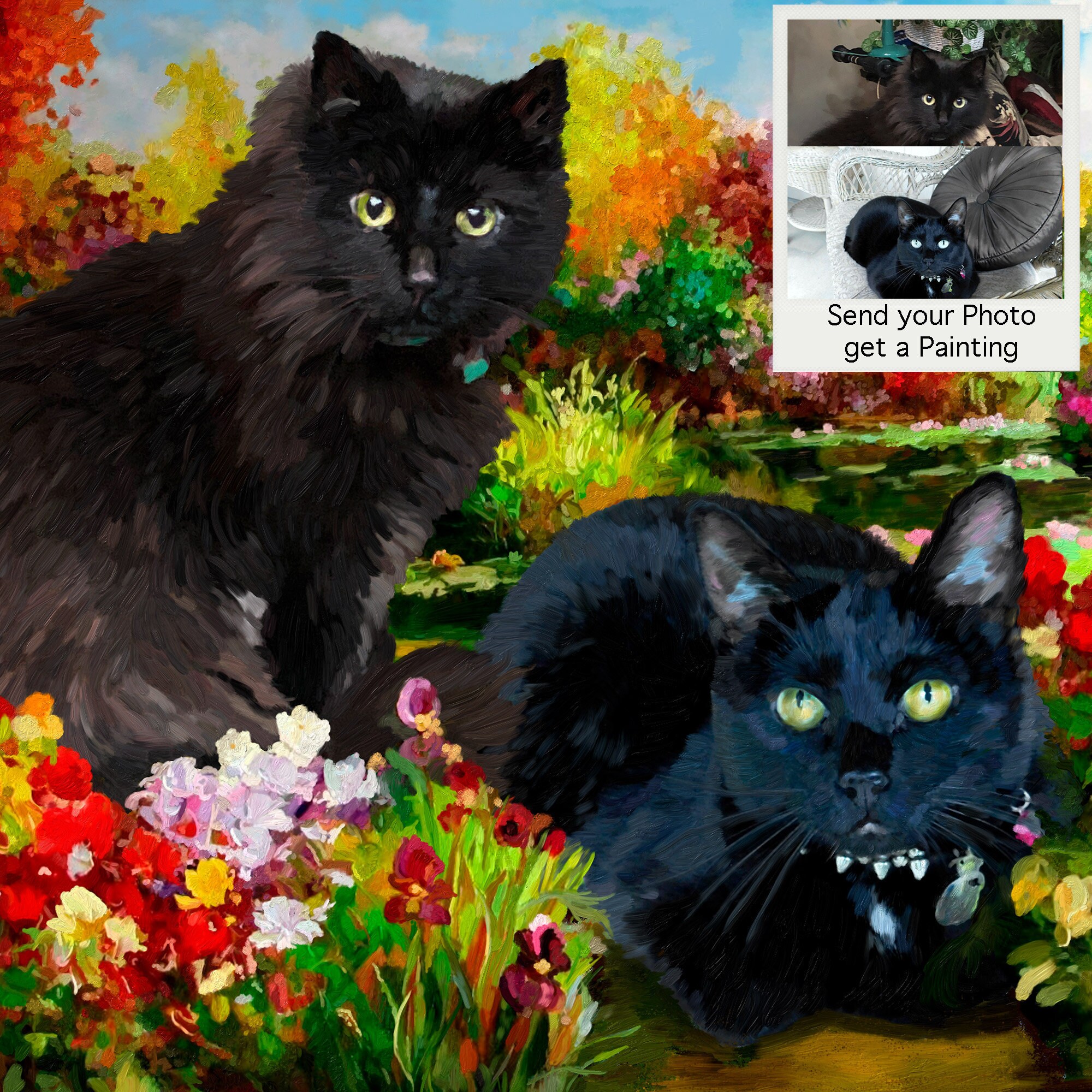 CUSTOM CAT PORTRAIT in oil Cat Oil Portrait from Photo on Etsy