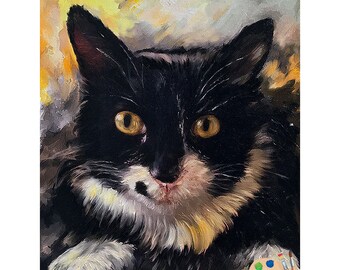 CUSTOM CAT PORTRAIT  - Cat Portrait from Photo on Canvas - Personalized Pet Portrait - Cat Portrait - Cat Painting