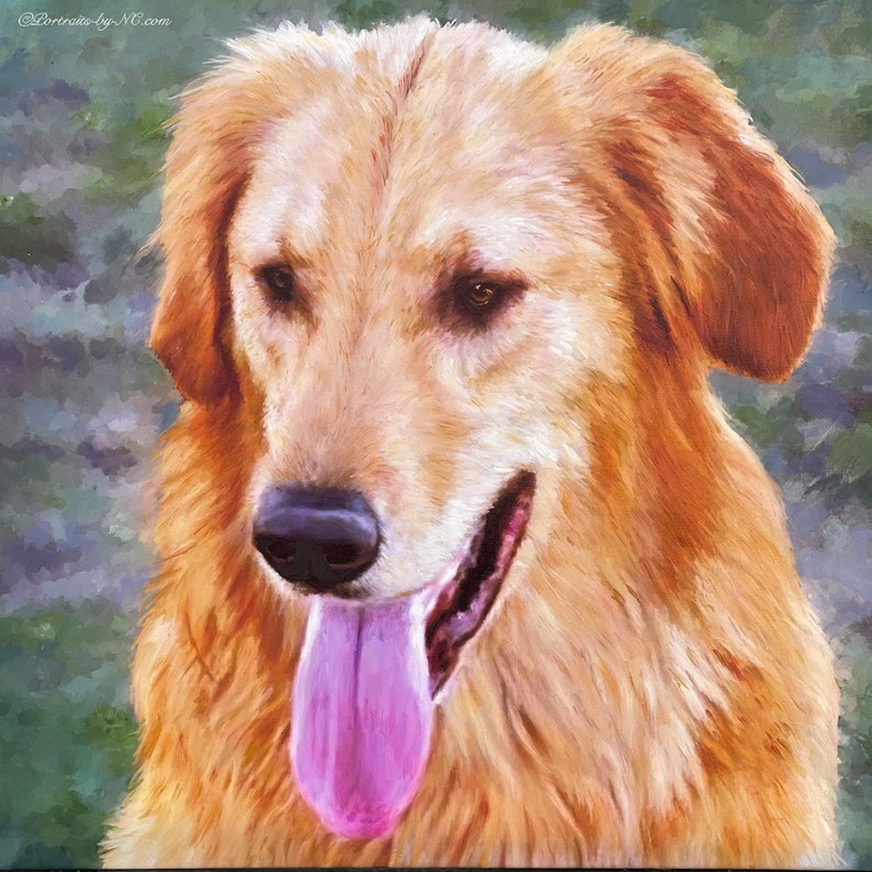 CUSTOM DOG PORTRAIT Dog Portrait from Photo on Canvas Personalized Pet Portrait Dog Portraits Custom Dog Painting image 1